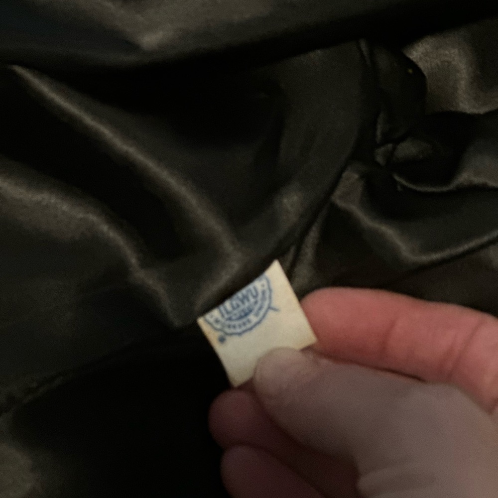 Vintage Borella Black Crushed Velvet & Fur Jacket Coat with 3/4 Sleeves. Size M - Picture 8 of 8